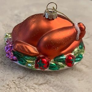 🦃🎄 Glass Sparkly Turkey Dinner Thanksgiving Christmas Ornament